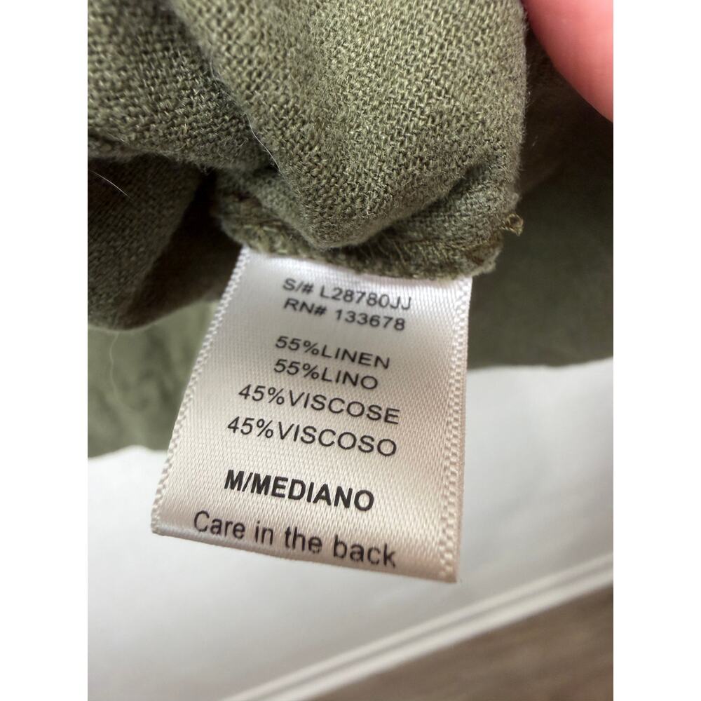 Love Tree Olive Linen Blend Moto Jacket Women's M - Picture 12 of 15